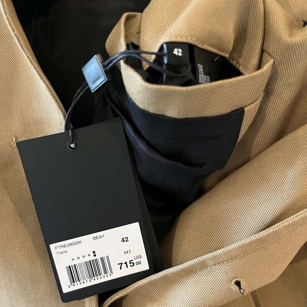 The Kooples Long Beige Cotton Trench Coat Size XL - Picture 5 of 5